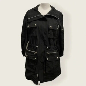 Caché Lightweight Pocket Zipper Windbreaker Rain Trench Coat XS